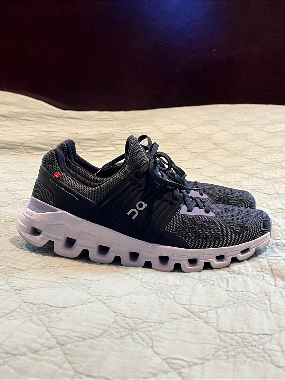 NWOT, “On” Women's Black and Lavender CloudTec Sneakers, size 8